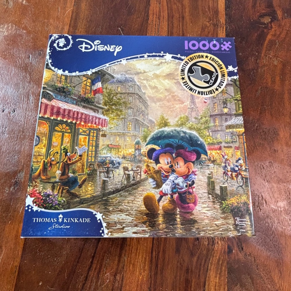 Disney Thomas Kinkade Mickey and Minnie in Paris 1000 Piece Jigsaw Puzzle Ceaco